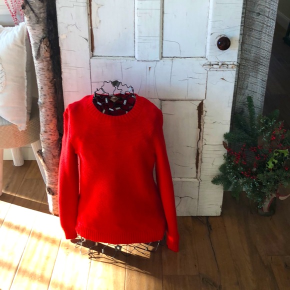 J Crew Red Sweater - Picture 2 of 4